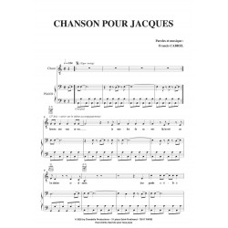 Partition CHANSON POUR JACQUES Francis CABREL