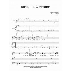 Sheet music DIFFICILE À CROIRE Francis CABREL