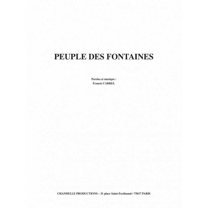 Sheet music PEUPLE DES FONTAINES Francis CABREL
