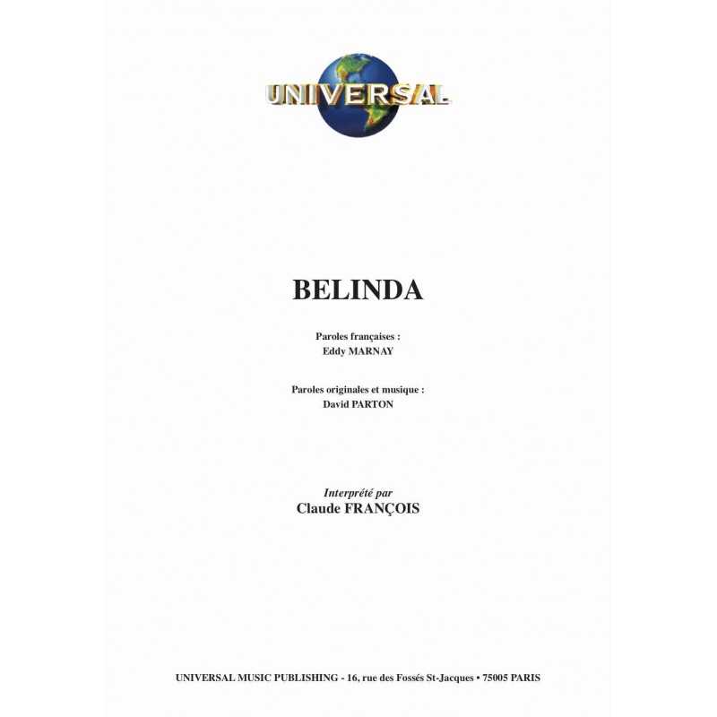 Sheet music BELINDA Claude FRANÇOIS