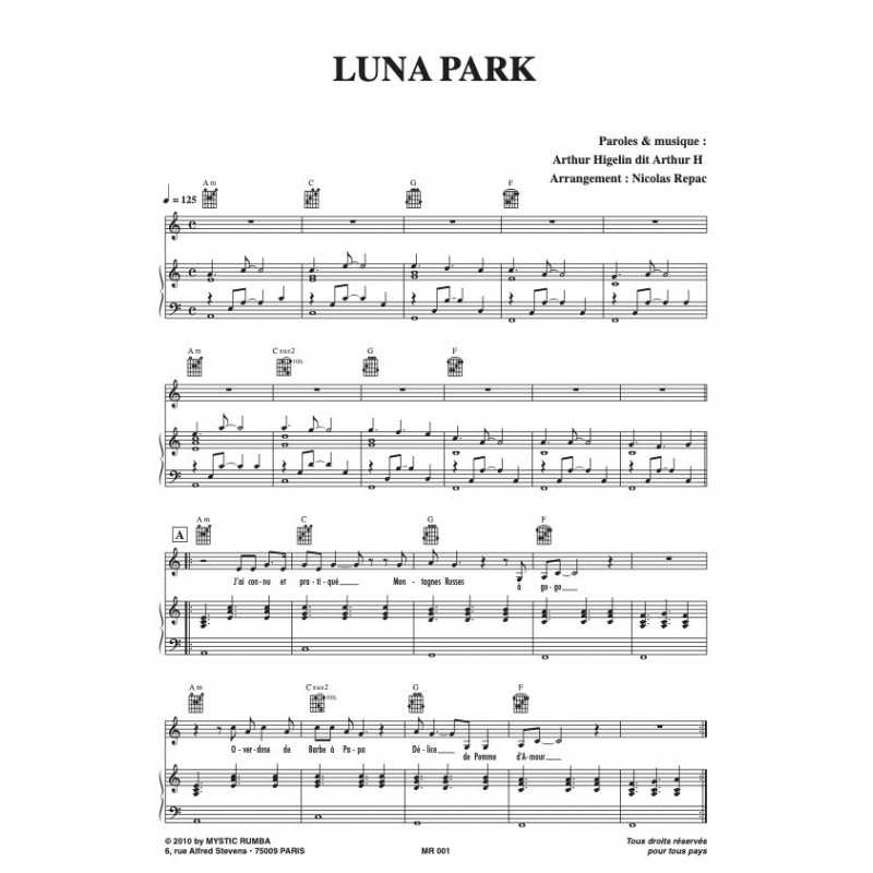 Partition LUNA PARK Arthur H