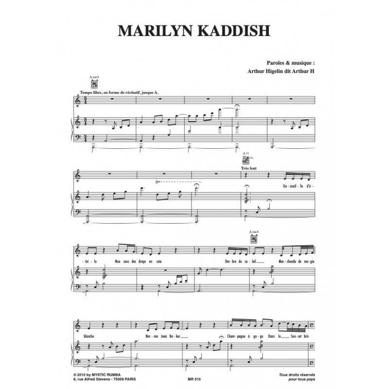 Partition MARILYN KADDISH Arthur H
