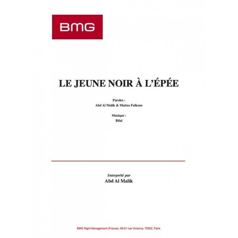 Sheet music LE JEUNE NOIR À L'EPÉE Abd Al Malik