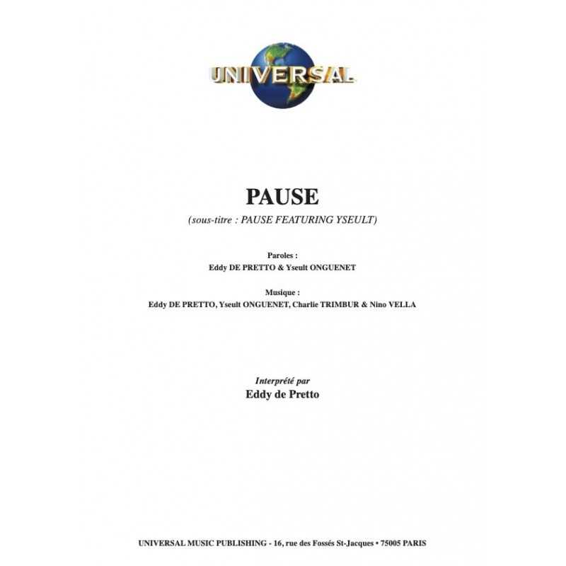 Partition PAUSE (PAUSE FEATURING YSEULT) Eddy DE PRETTO