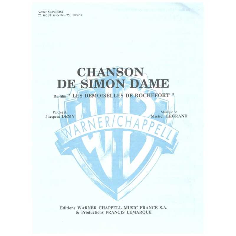 Partition CHANSON DE SIMON DAME Michel LEGRAND