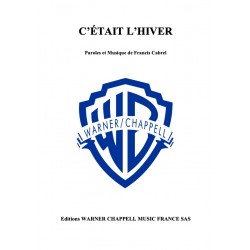 sheet music C'ÉTAIT L'HIVER Francis Cabrel