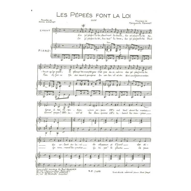 Partition LES PEPEES FONT LA LOI Paul PERI