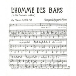 Partition L'HOMME DES BARS Edith PIAF