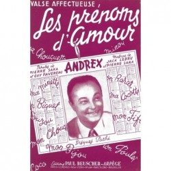 Partition LES PRENOMS D'AMOUR ANDREX