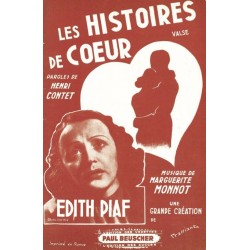 Partition LES HISTOIRES DE COEUR Edith PIAF