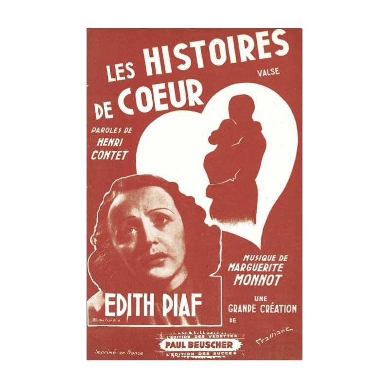 Partition LES HISTOIRES DE COEUR Edith PIAF