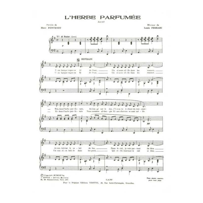 Partition L'HERBE PARFUMÉE Lucienne DELYLE