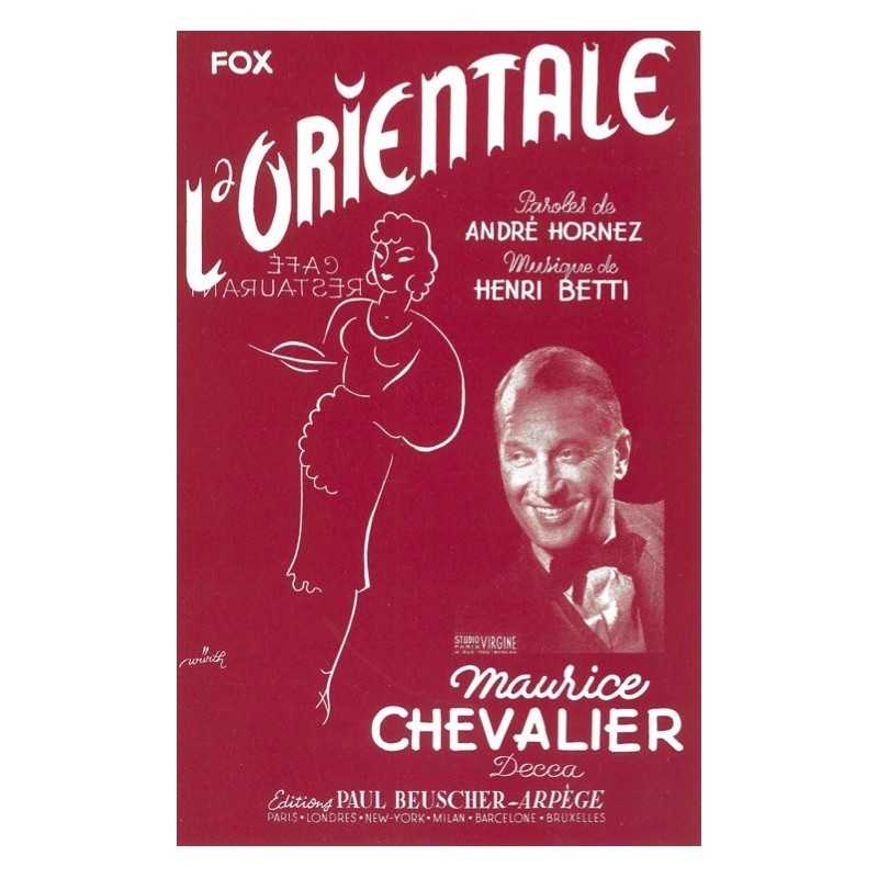 Partition L'ORIENTALE Maurice CHEVALIER
