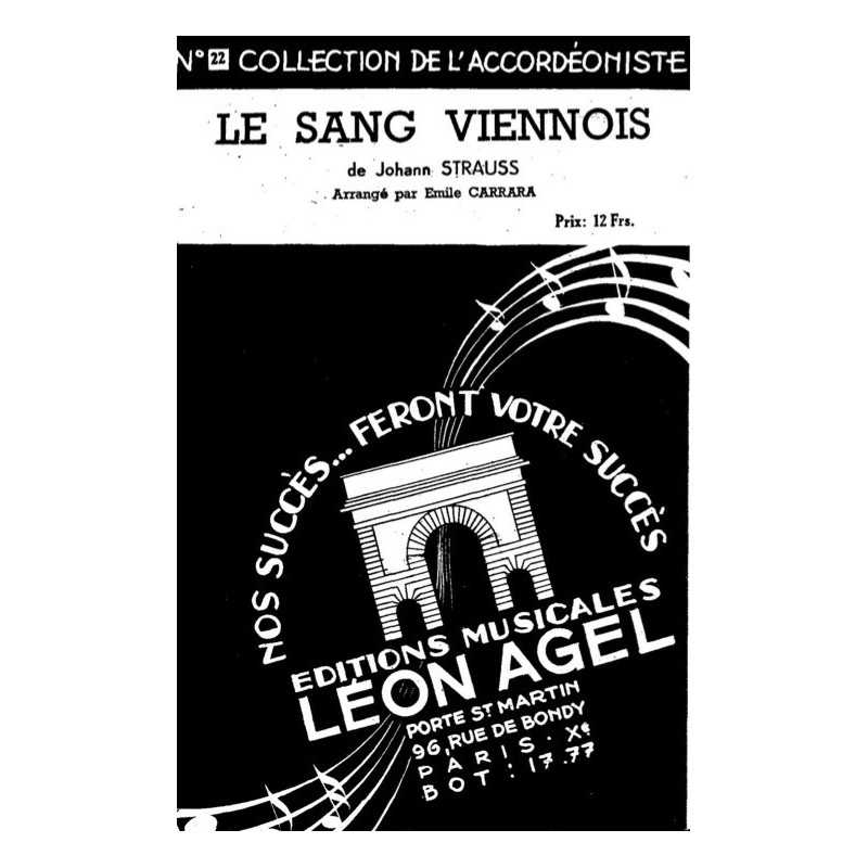 Partition LE SANG VIENNOIS Emile CARRARA