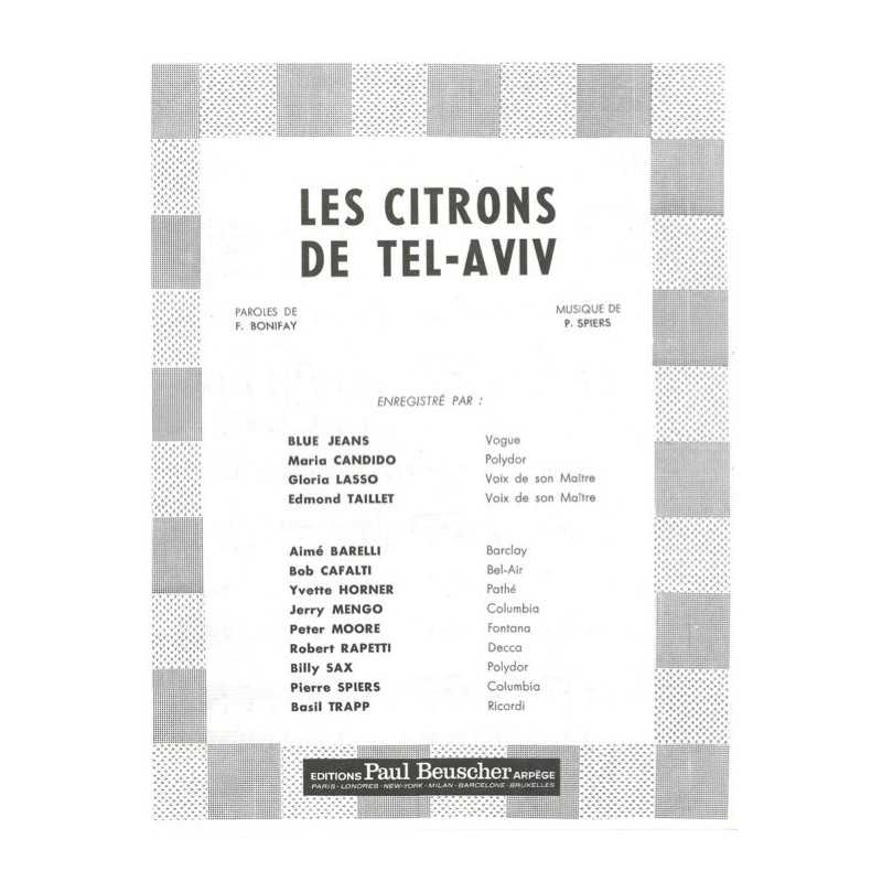 Partition LES CITRONS DE TEL AVIV Yvette HORNER