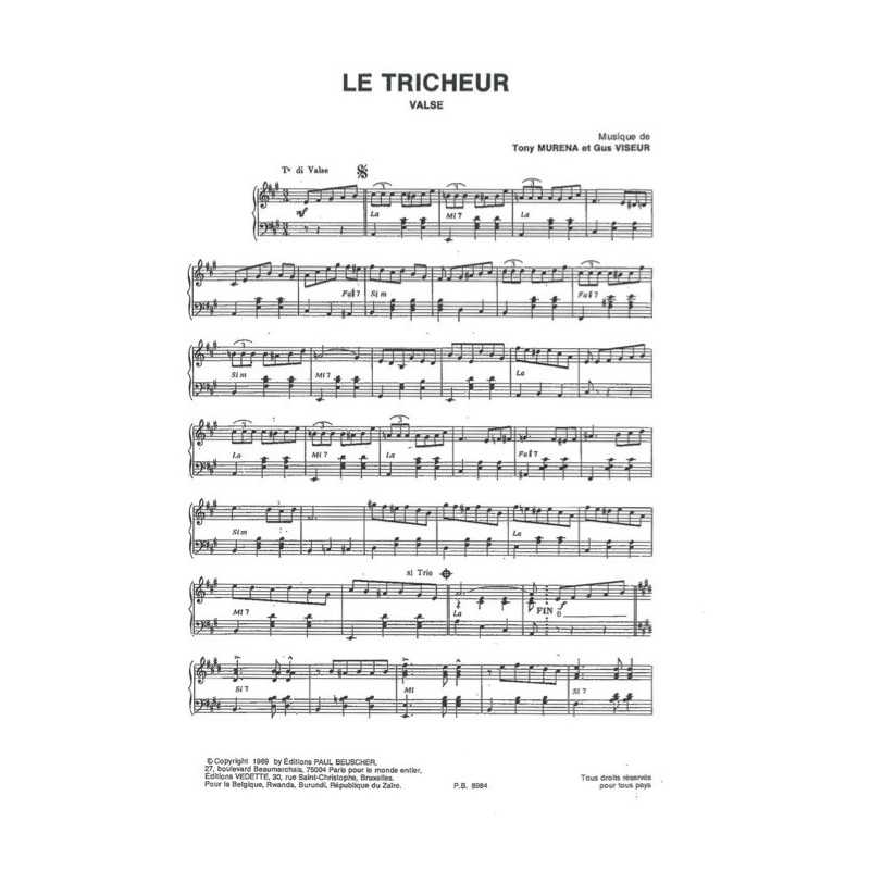 Partition LE TRICHEUR Gus VISEUR