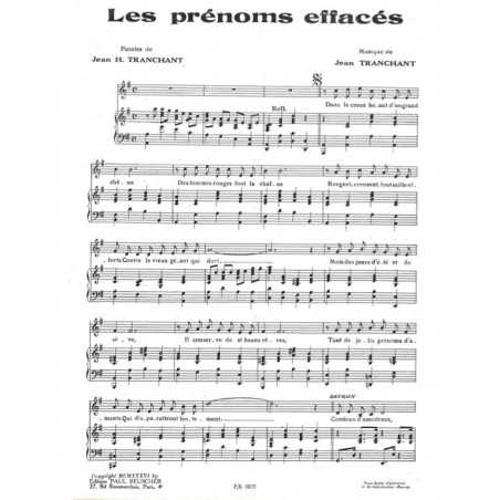 LES PRENOMS EFFACÉS