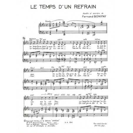 LE TEMPS D'UN REFRAIN
