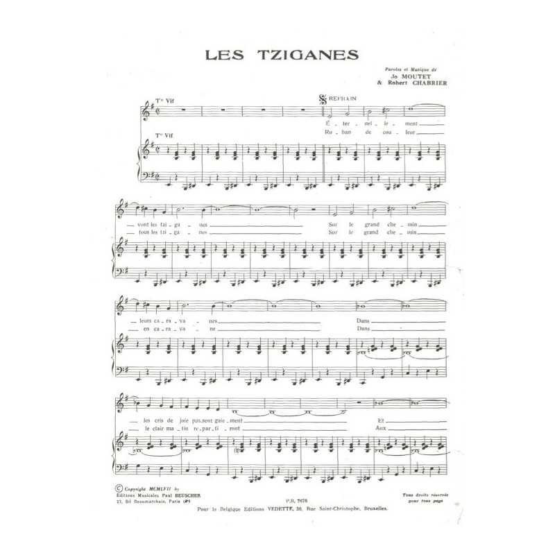 Partition LES TZIGANES Jo MOUTET