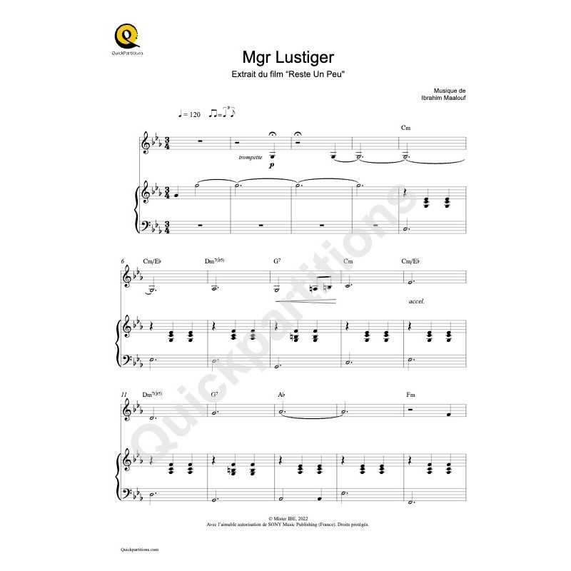 Sheet music MGR LUSTIGER Ibrahim Maalouf