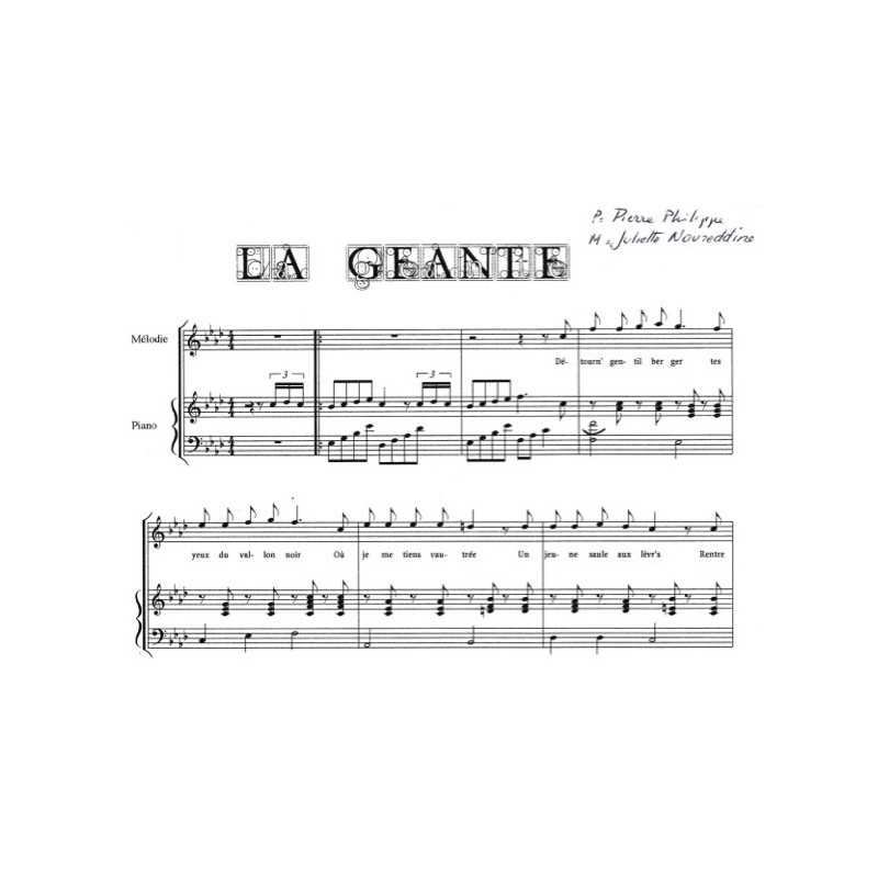 Partition LA GÉANTE JULIETTE
