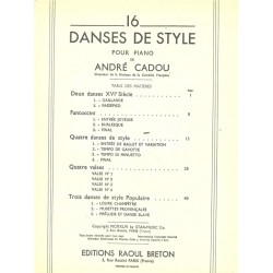 16 DANSES DE STYLE POUR PIANO