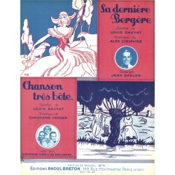 LA DERNIÈRE BERGÈRE - CHANSON TRÈS BÊTE trenet sheet music