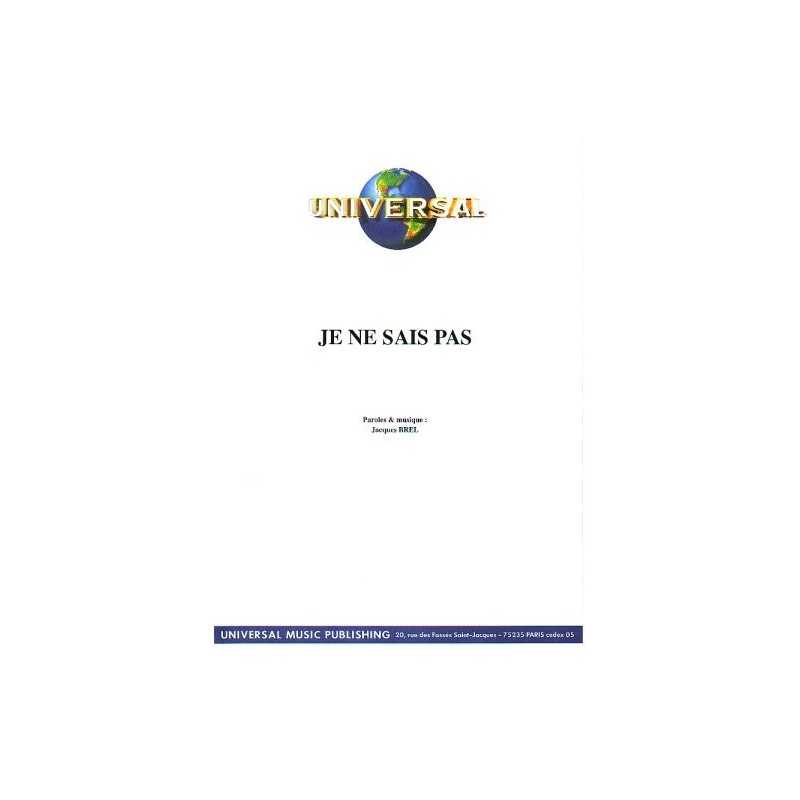 Sheet music JE NE SAIS PAS Jacques BREL pdf