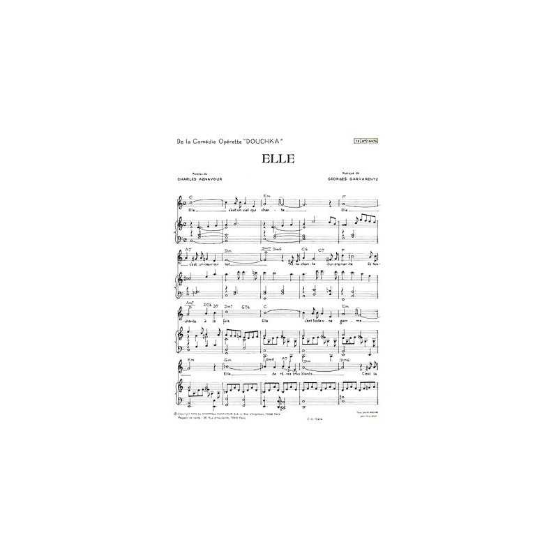 Partition ELLE (DOUCHKA) Charles AZNAVOUR