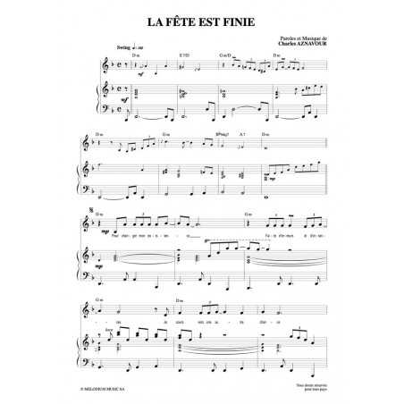 LA FÊTE EST FINIE