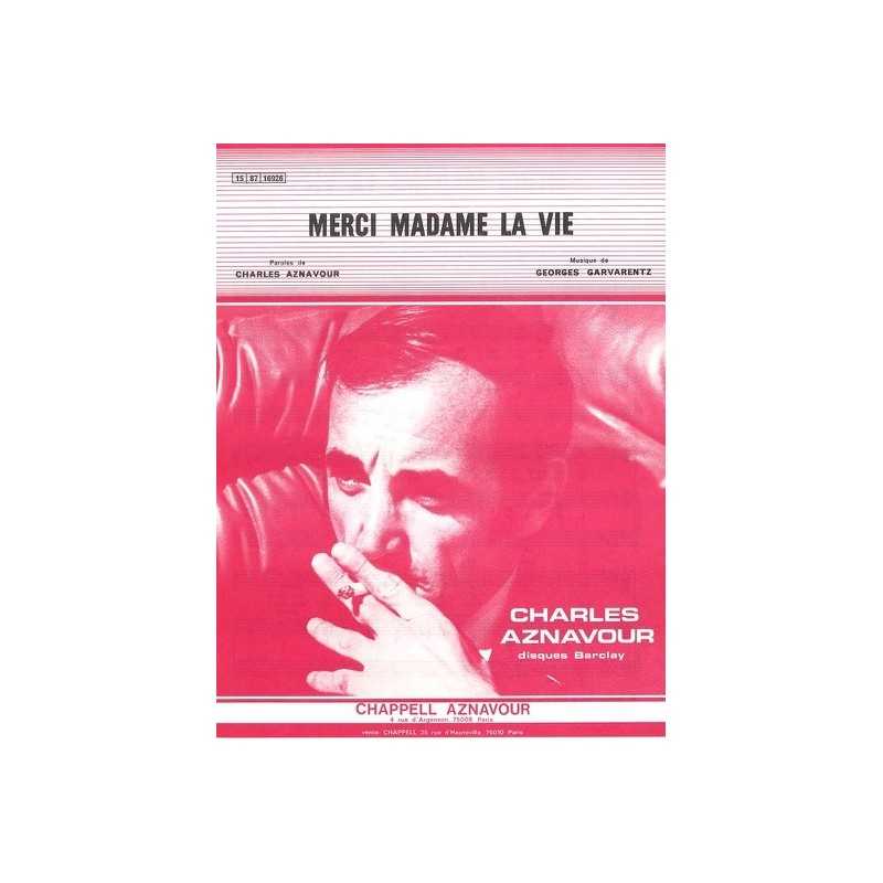 Partition MERCI MADAME LA VIE Charles Aznavour
