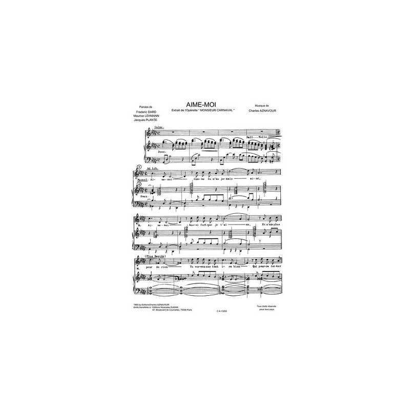 Partition AIME-MOI Charles AZNAVOUR