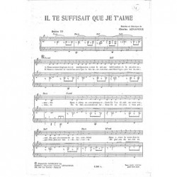 Partition IL TE SUFFISAIT QUE JE T'AIME Charles AZNAVOUR