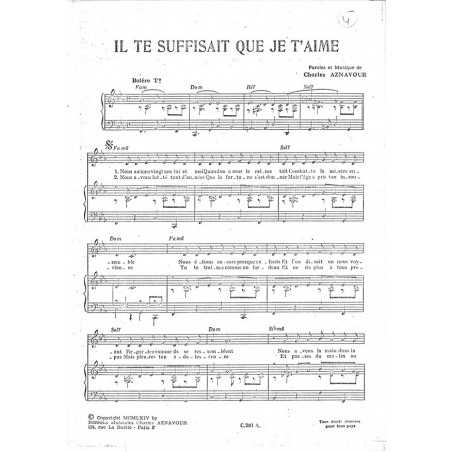 IL TE SUFFISAIT QUE JE T'AIME
