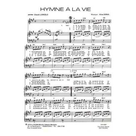 HYMNE À LA VIE