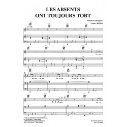 Sheet music LES ABSENTS ONT TOUJOURS TORT Louis CHEDID