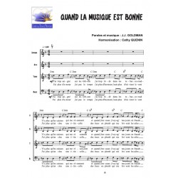 Partition QUAND LA MUSIQUE EST BONNE SATB Cathy QUENIN