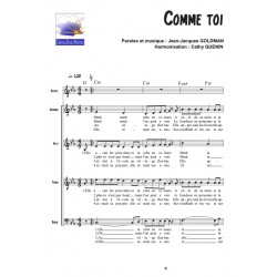 Partition COMME TOI SATB Cathy QUENIN
