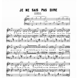 Partition JE NE SAIS PAS DIRE BARBARA PDF