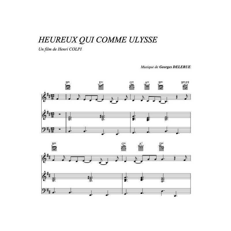 Partition HEUREUX QUI COMME ULYSSE Georges Delerue PDF