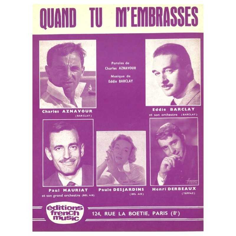Sheet music QUAND TU M'EMBRASSES Charles AZNAVOUR PDF