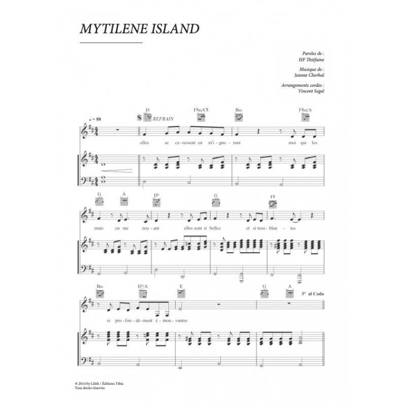 Partition MYTILÈNE ISLAND Hubert-Félix THIÉFAINE PDF