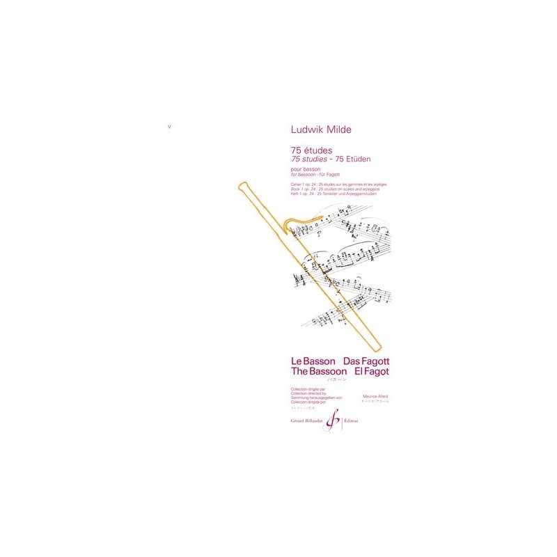 Sheet music 75 ÉTUDES VOLUME 1 OP 24 25 ÉTUDES Ludwik MILDE