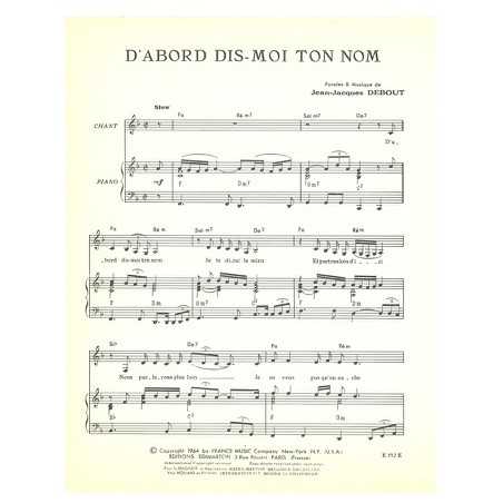 D'ABORD DIS-MOI TON NOM