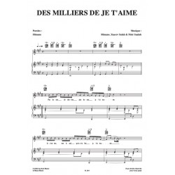 Partition DES MILLIERS DE JE T'AIME Slimane