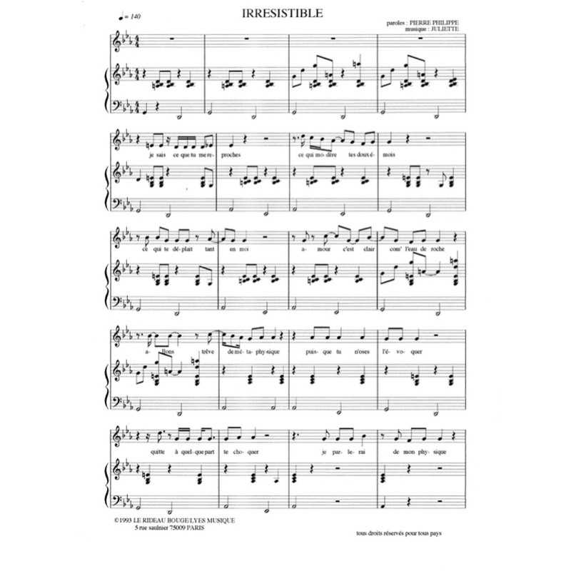 Partition IRRÉSISTIBLE JULIETTE PDF