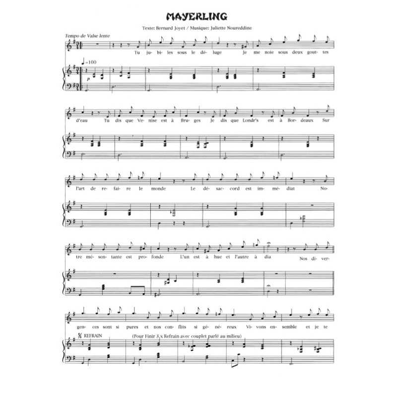 Sheet music MAYERLING JULIETTE PDF