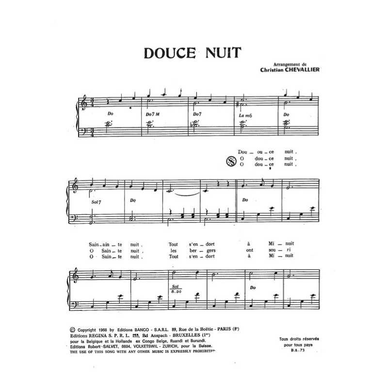 Partition DOUCE NUIT Mireille MATHIEU