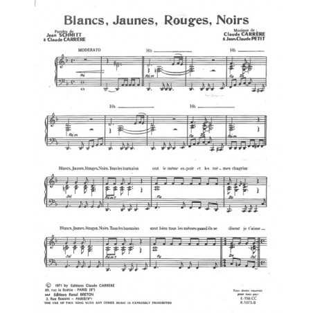 BLANCS, JAUNES, ROUGES, NOIRS