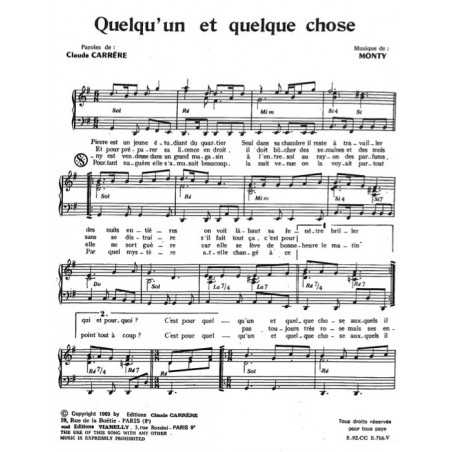QUELQU'UN ET QUELQUE CHOSE